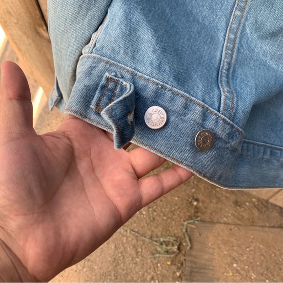 Vtg J Crew Denim Trucker Jean Jacket Mens Medium USA Made Green Label - Picture 12 of 14